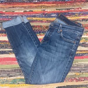 7 For All Mankind cropped and cuffed ankle jeans- size 27